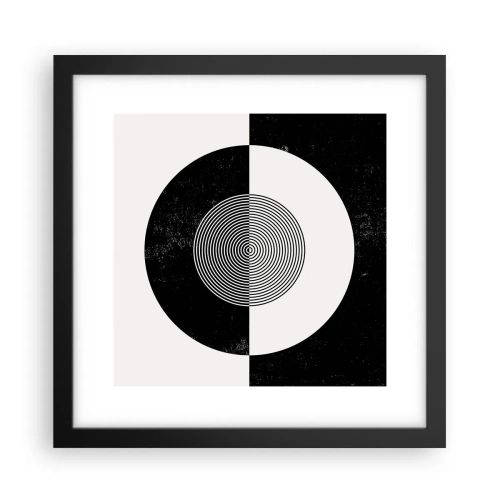 Poster in een zwarte lijst - Harmonie in zwart-wit - 30x30 cm