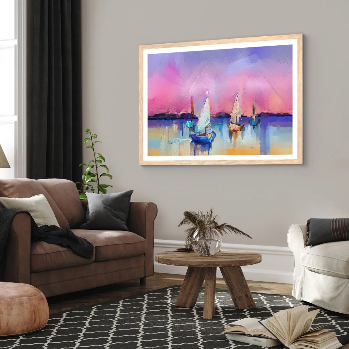 Een poster in een licht eiken lijst - Richting: breed water - 40x30 cm