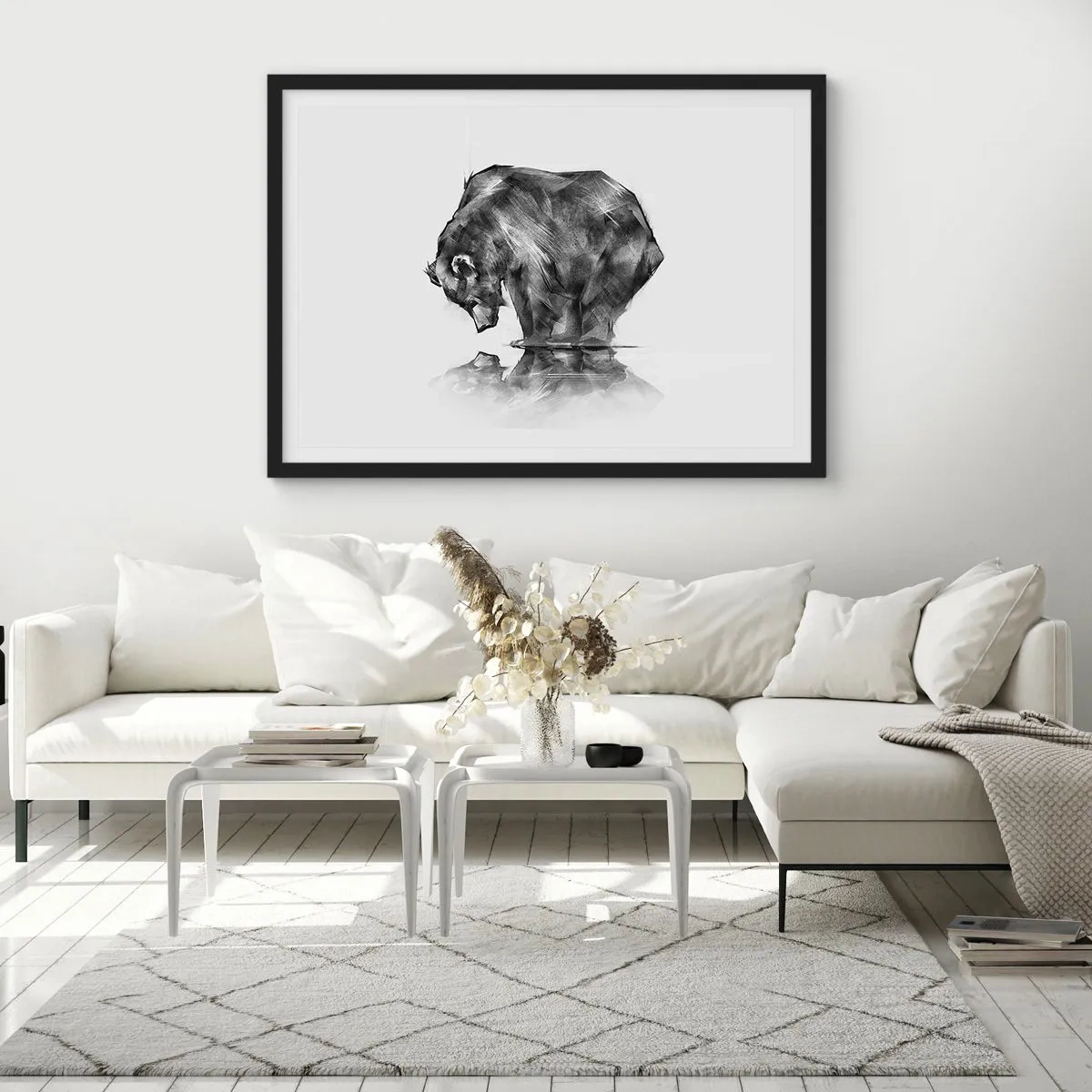 Poster in een zwarte lijst - Leuk om een geliefde persoon te zien - 100x70 cm