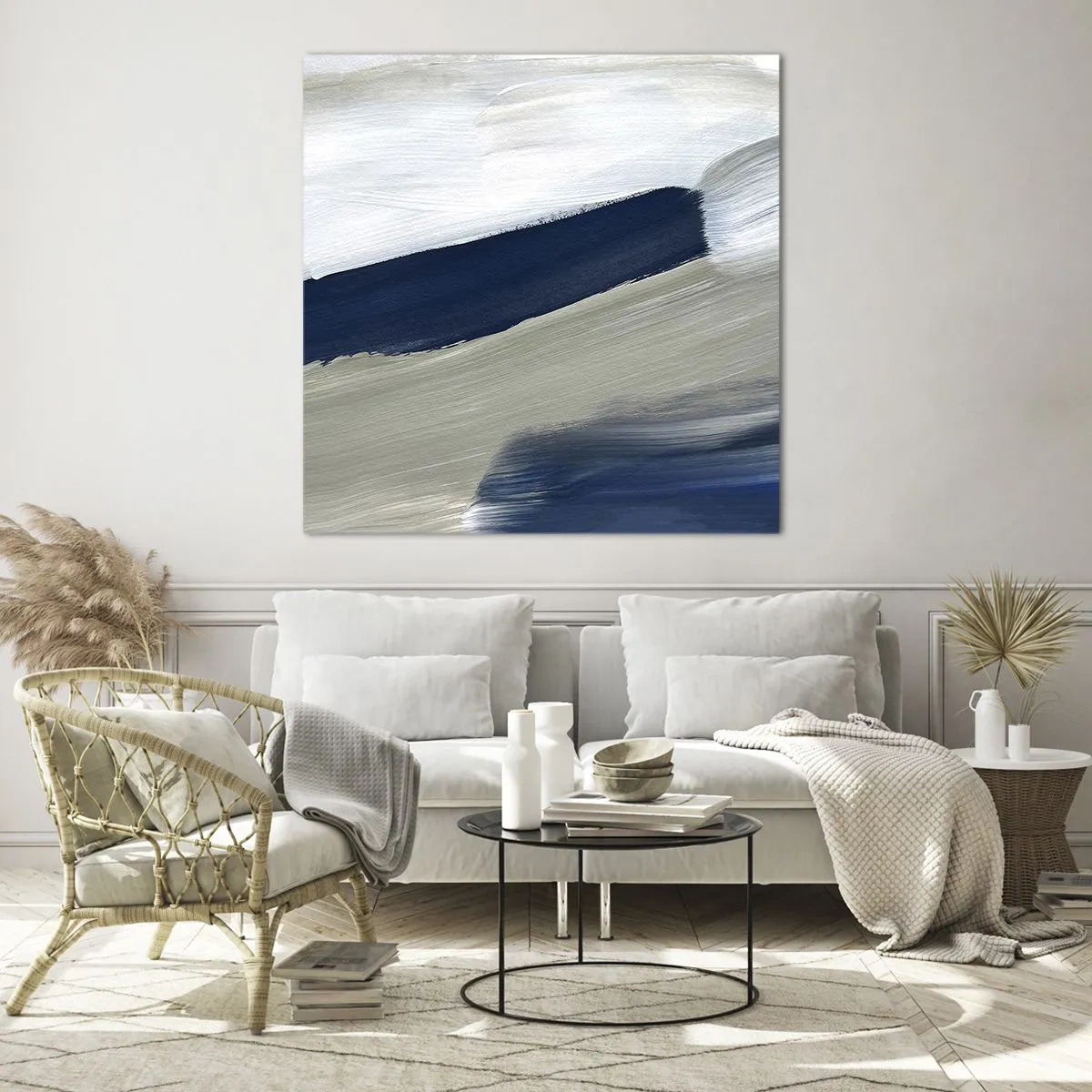 Schilderen op glas - Ontmoeting met witheid - 60x60 cm