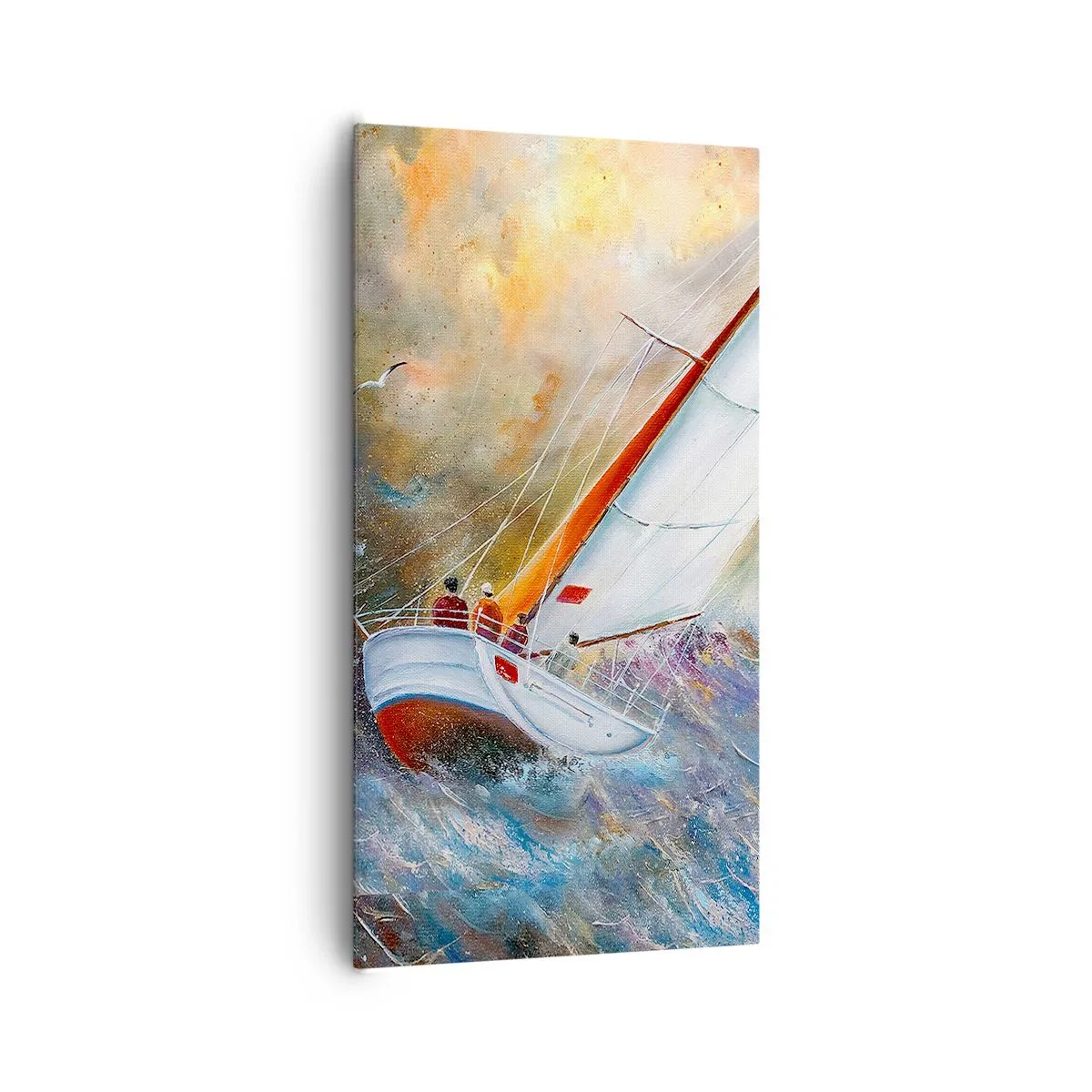 Schilderen op canvas - Lopend op de golven  - 65x120 cm