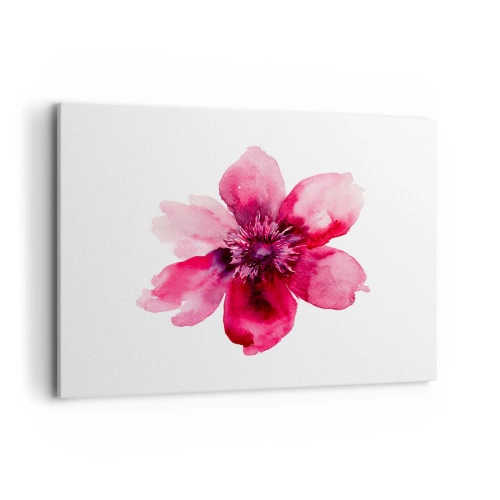 Schilderen op canvas - Een karmijnrode geurende kus - 100x70 cm