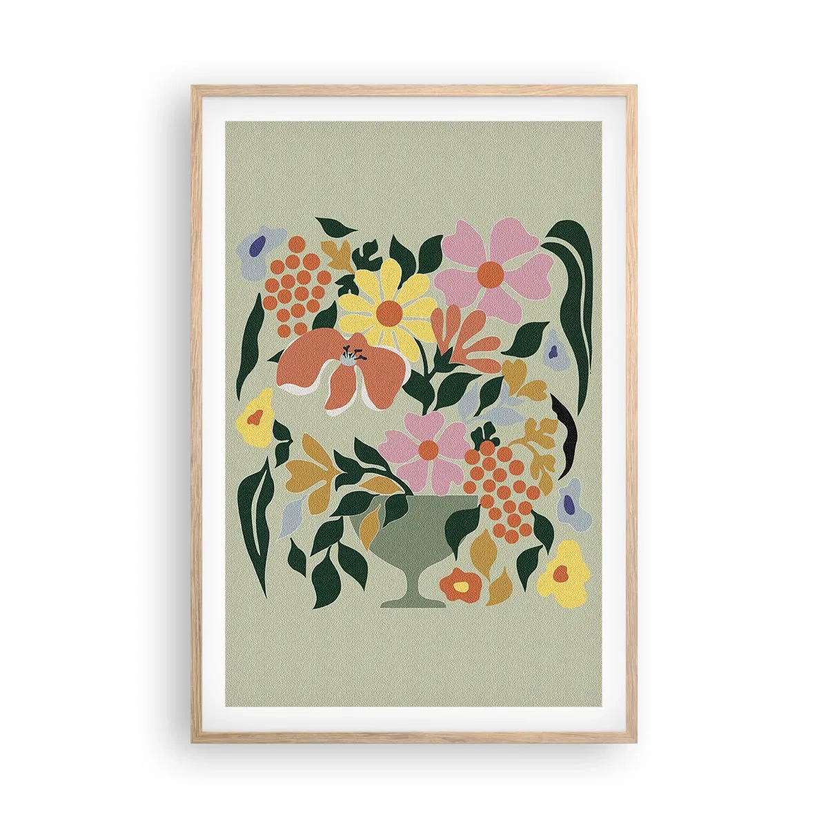 Een poster in een licht eiken lijst - Een boeket vol leven - 61x91 cm