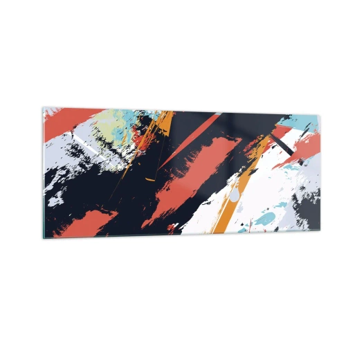 Schilderen op glas - Dynamische compositie - 100x40 cm