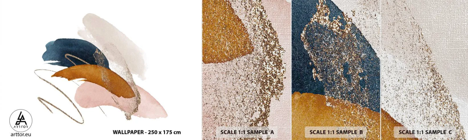 Fotobehang Monster Premium Canvas - Gevleugelde compositie - Abstractie, Deel, Ontwerp - 100x30 cm