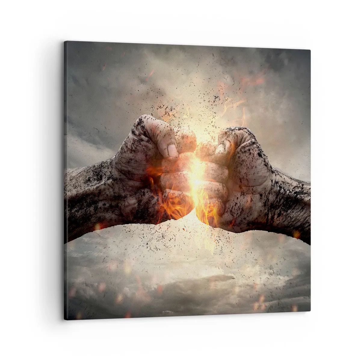 Schilderen op canvas - Sta op voor een gevecht - 50x50 cm