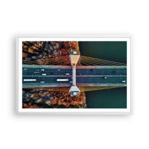 Poster in een witte lijst - BEYOND the waters, beyond the forest - 91x61 cm