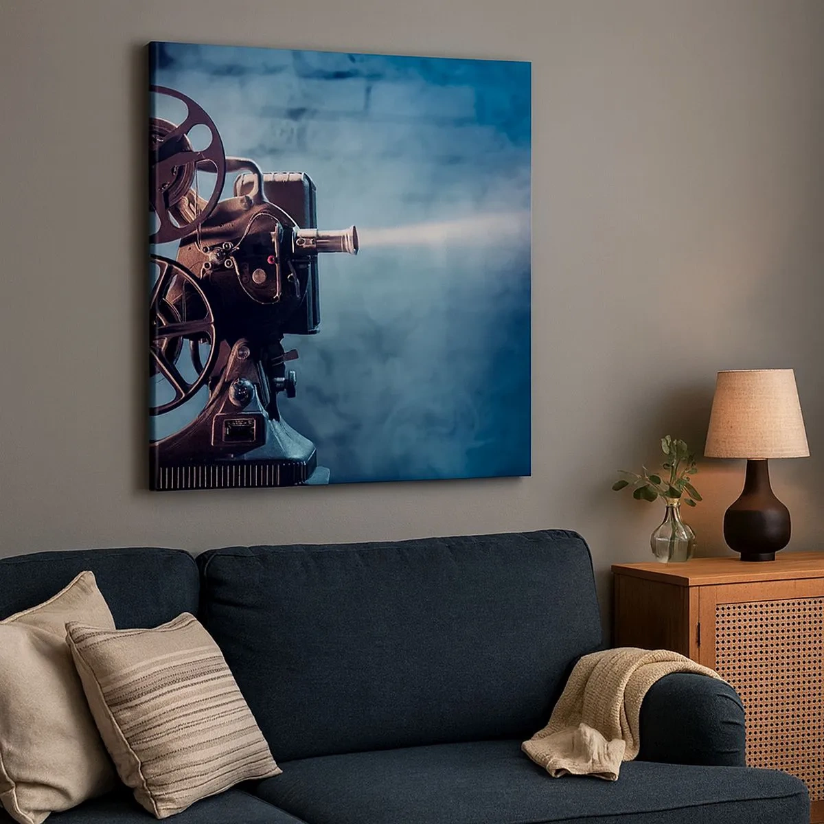 Schilderen op canvas - In de oude bioscoop - 30x30 cm