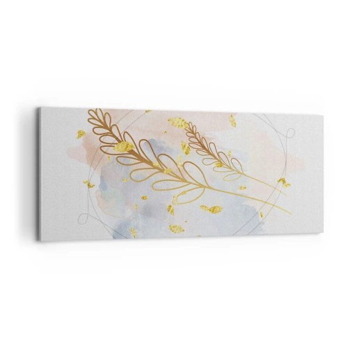 Schilderen op canvas - Gouden explosie - 100x40 cm