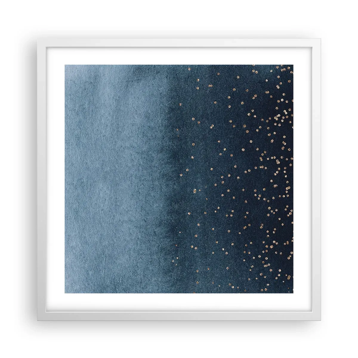 Poster in een witte lijst - Samenstelling - blauwe fasen - 50x50 cm