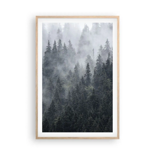 Een poster in een licht eiken lijst - Bos dageraad - 61x91 cm