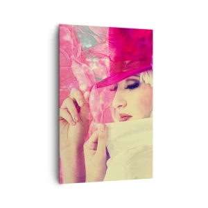 Schilderen op canvas - Retro portret in een roze mist - 80x120 cm