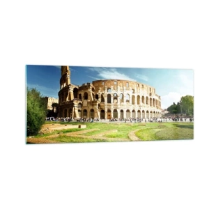 Schilderen op glas - We kunnen nog steeds het gekletter van het geweer horen - 100x40 cm