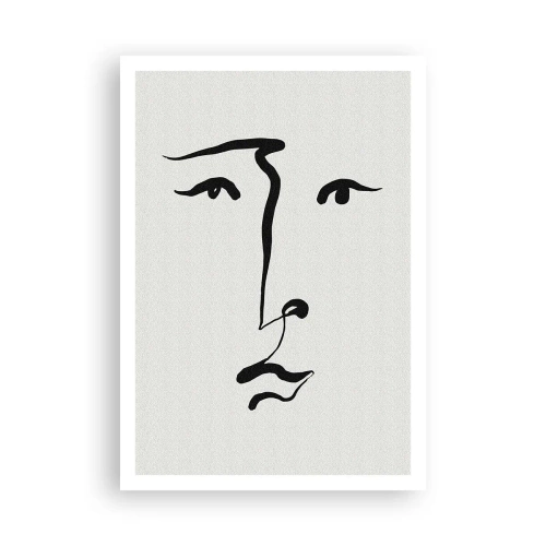 Poster - Portret met één lijn - 70x100 cm