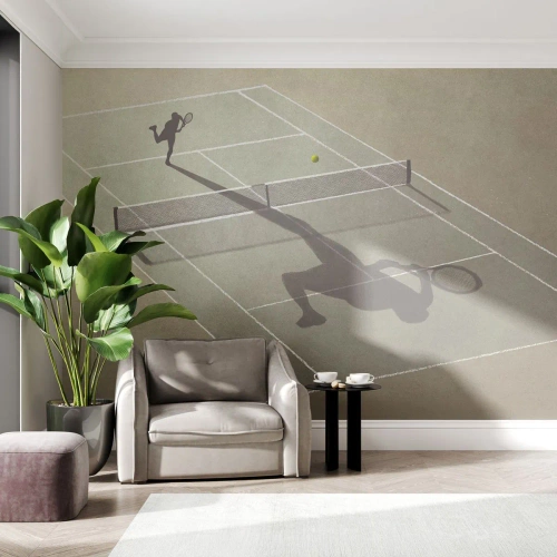 Zelfklevend Fotobehang Deluxe Sticker - Jezelf overwinnen - Tennis, Rechtbanken, Sport - 400x280 cm