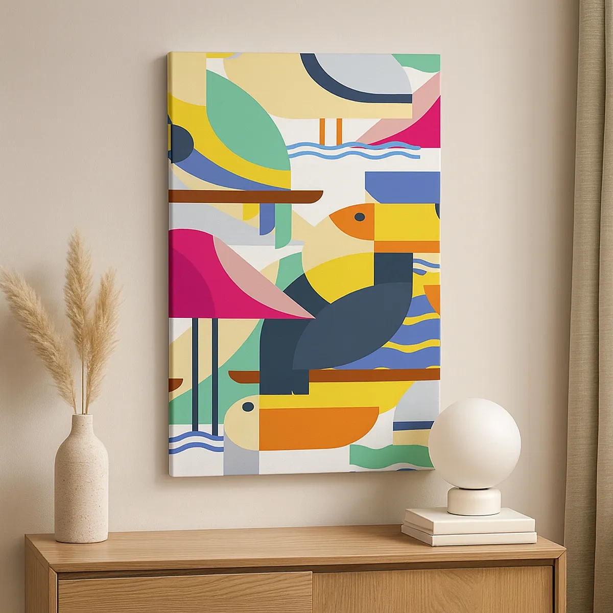 Schilderen op canvas - Vogelfeestje - 50x70 cm