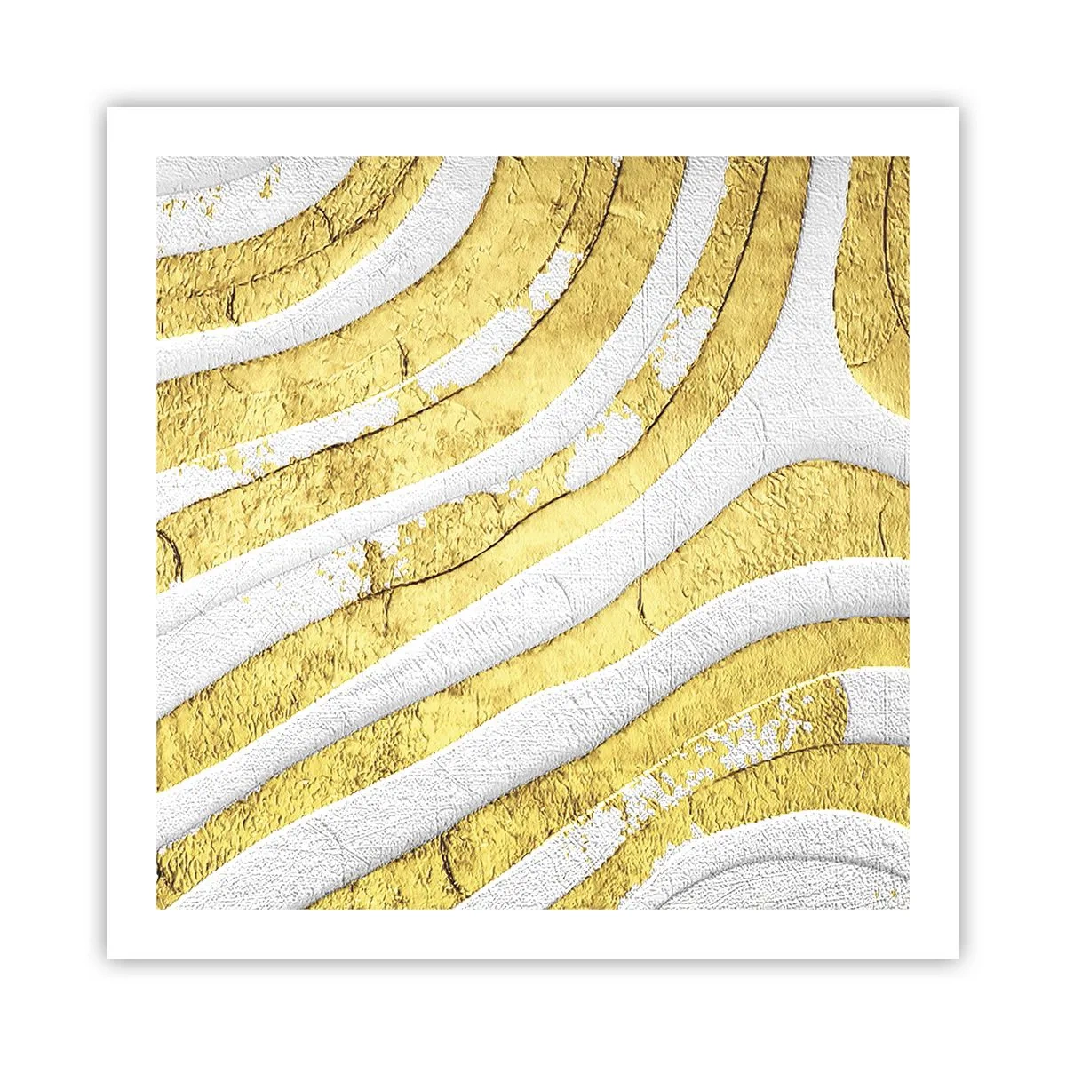Poster - Compositie in wit en goud - 60x60 cm