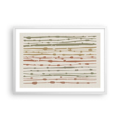 Poster in een witte lijst - Muzieknotatie van kleuren - 70x50 cm