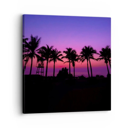 Schilderen op canvas - Avond onder de palmbomen - 30x30 cm