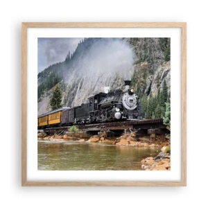 Een poster in een licht eiken lijst - Waar wil je naar toe? Waar naar toe? - 50x50 cm