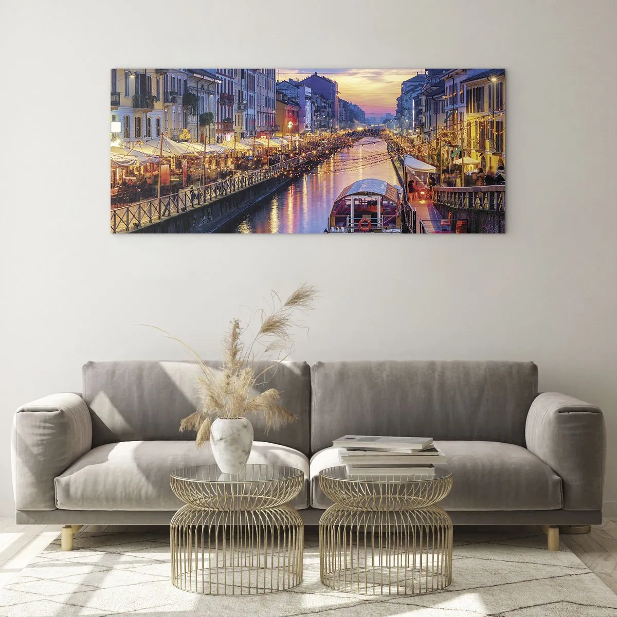 Schilderen op glas - Een avond vol licht en plezier - 100x40 cm