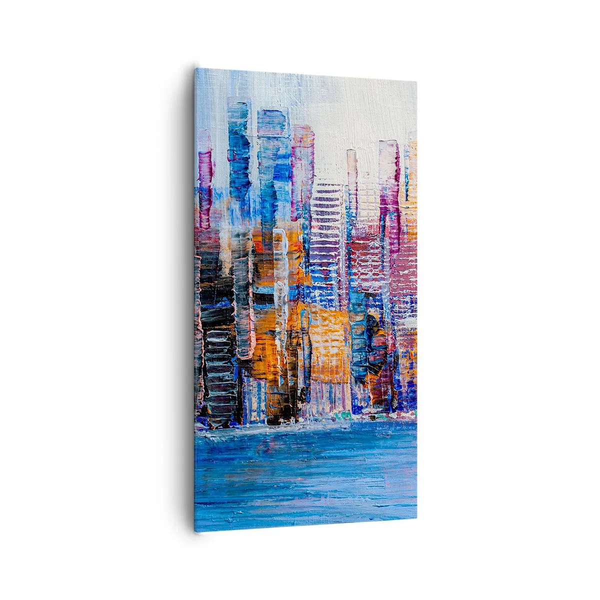 Schilderen op canvas - Een vrolijke metropool - 65x120 cm