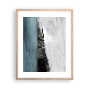 Een poster in een licht eiken lijst - Water – aarde: botsing der elementen - 40x50 cm