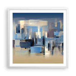 Poster in een witte lijst - Blauwe constructie - 60x60 cm