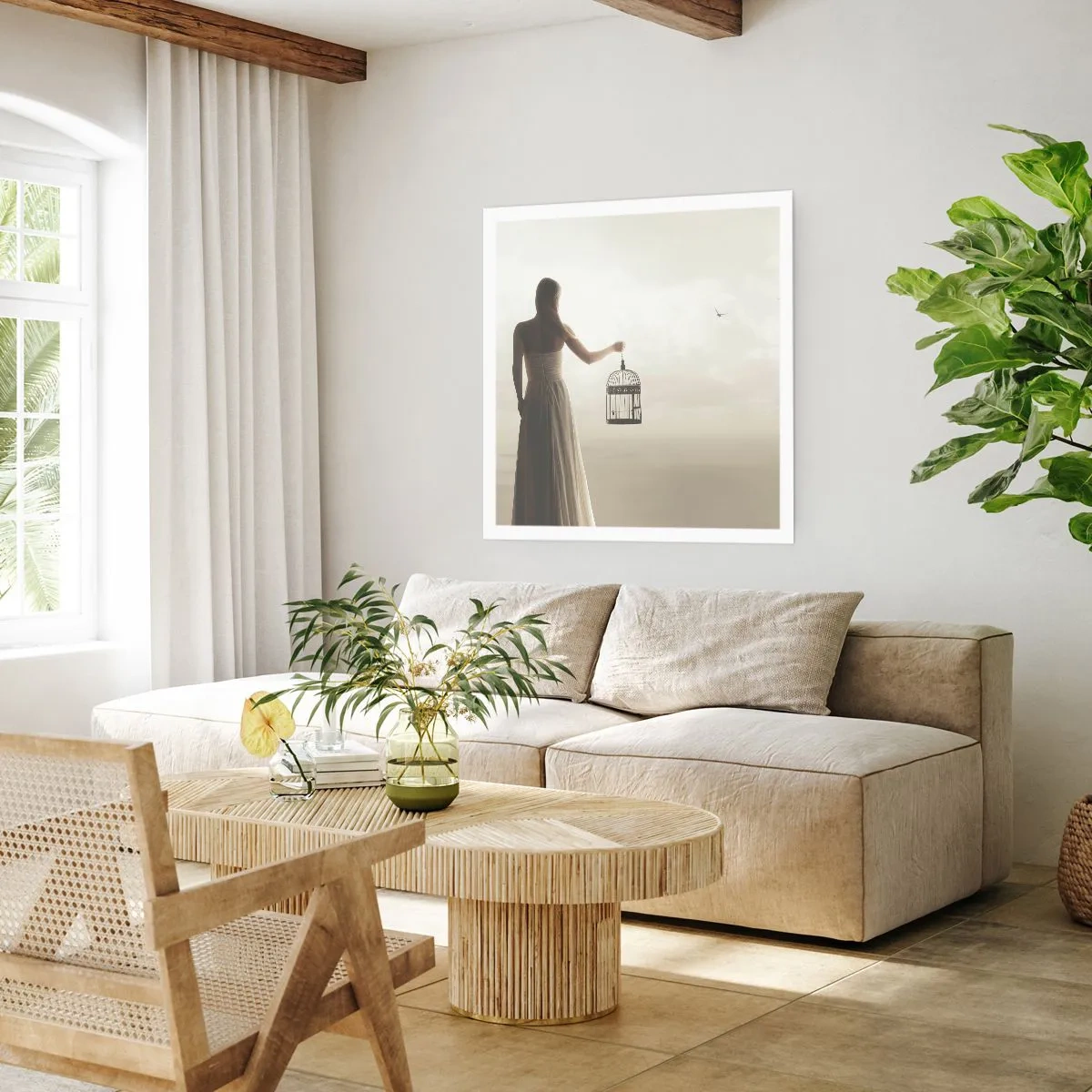 Poster - Wees vrij - 30x30 cm