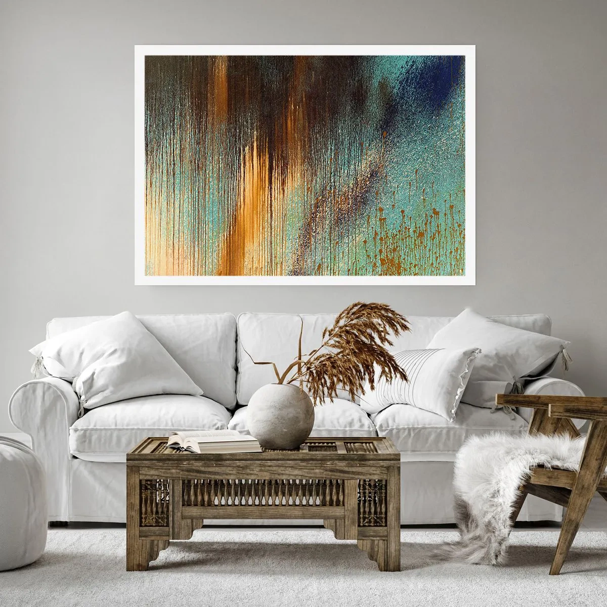 Poster - Een niet toevallig kleurrijke compositie - 50x40 cm