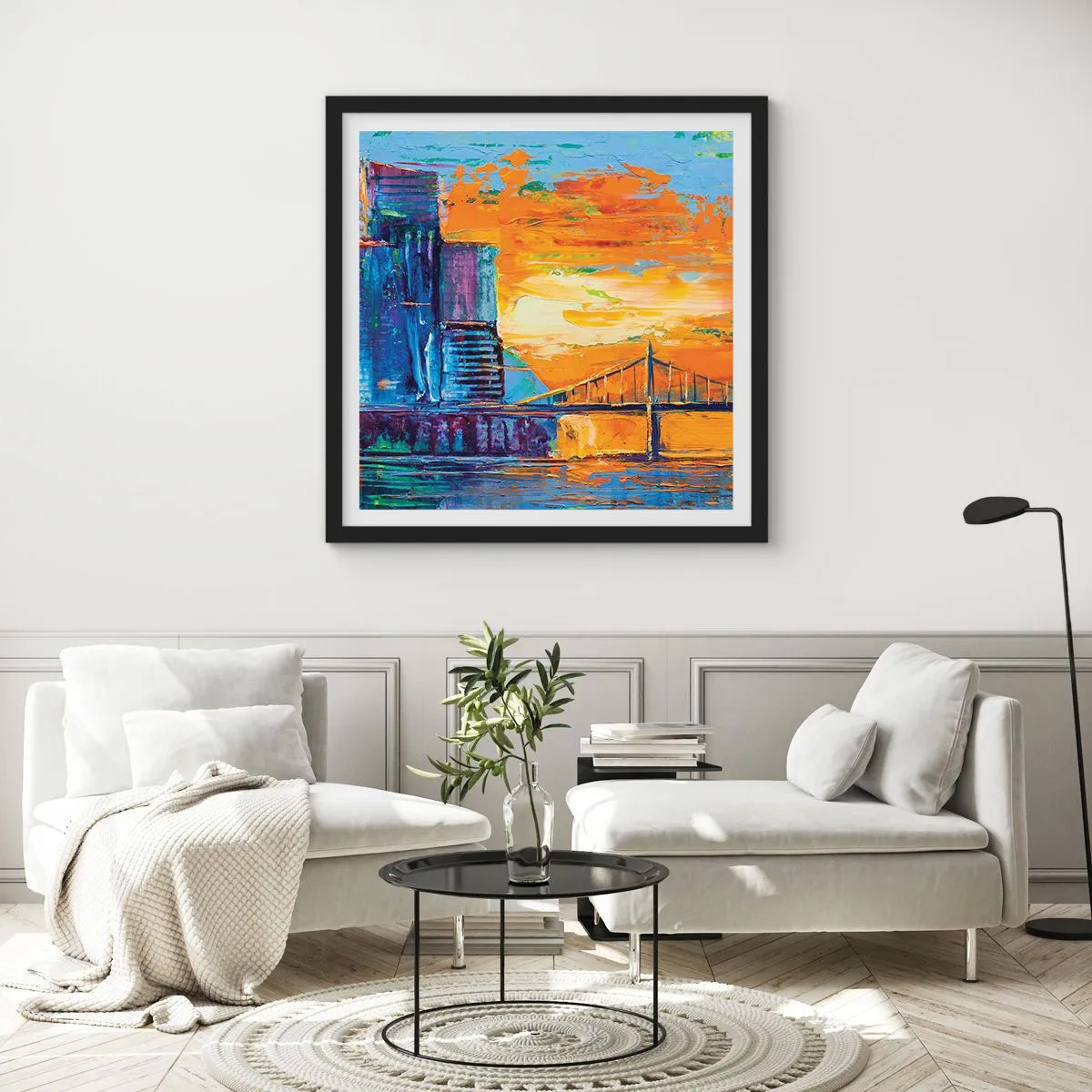 Poster in een zwarte lijst - Cultuur en natuur - 40x40 cm