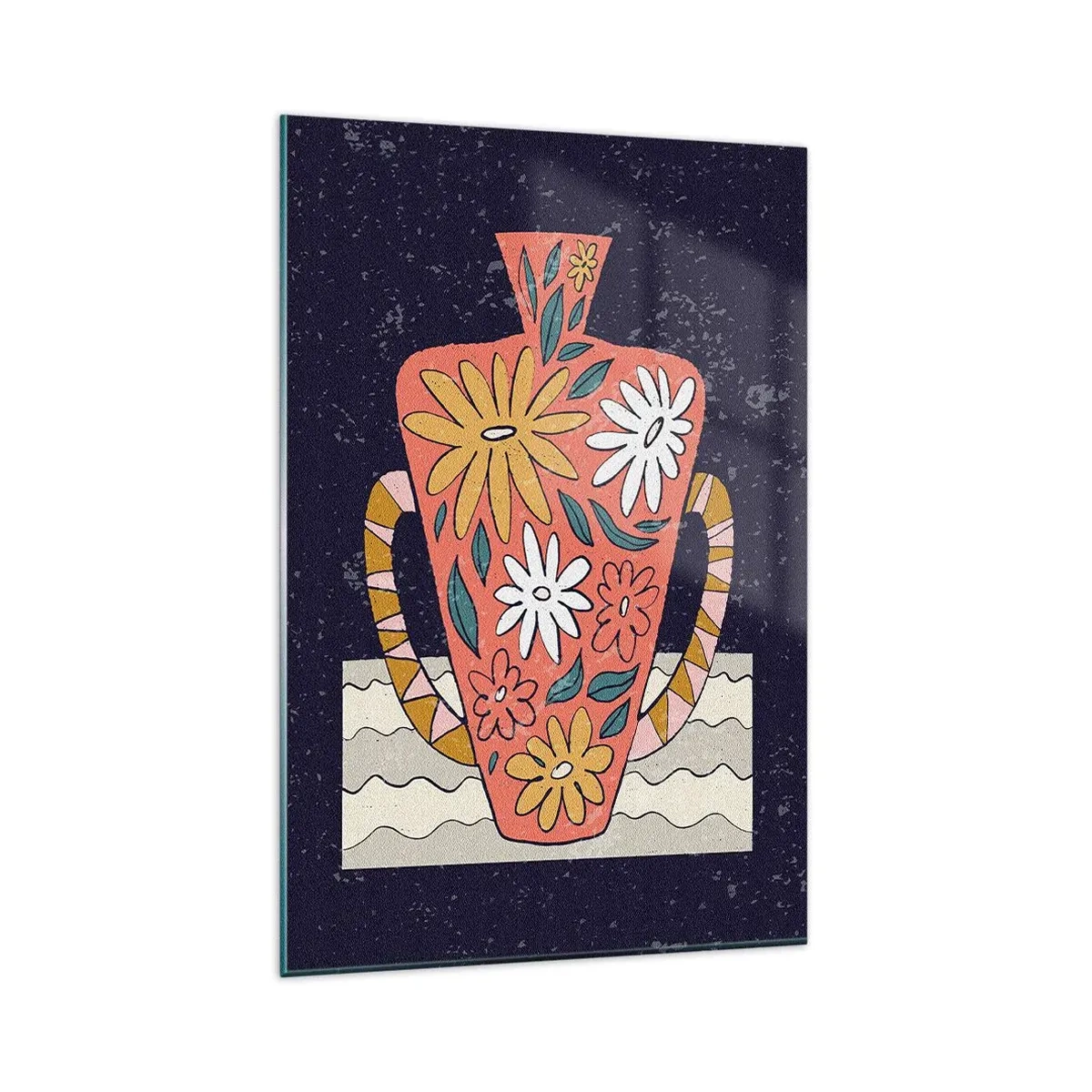 Schilderen op glas - Beschilderde kruik - 80x120 cm