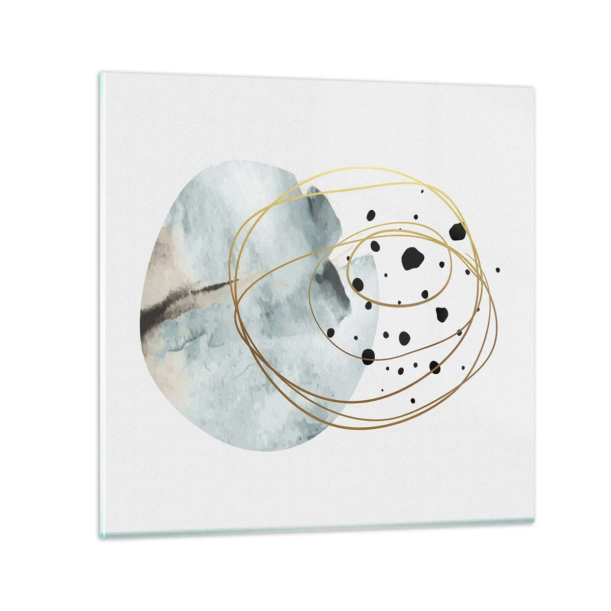 Schilderen op glas - Omarmd door de ruimte - 70x70 cm