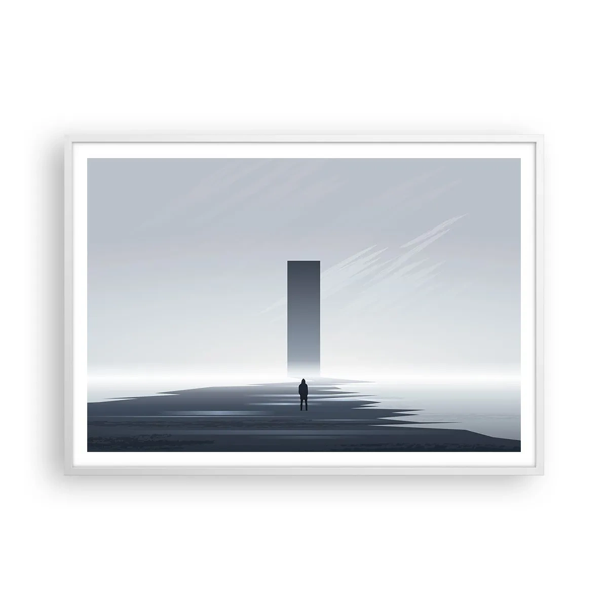 Poster in een witte lijst - Kans of bedreiging? - 100x70 cm