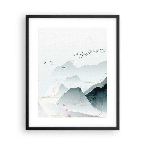 Poster in een zwarte lijst - Over de toppen - 40x50 cm