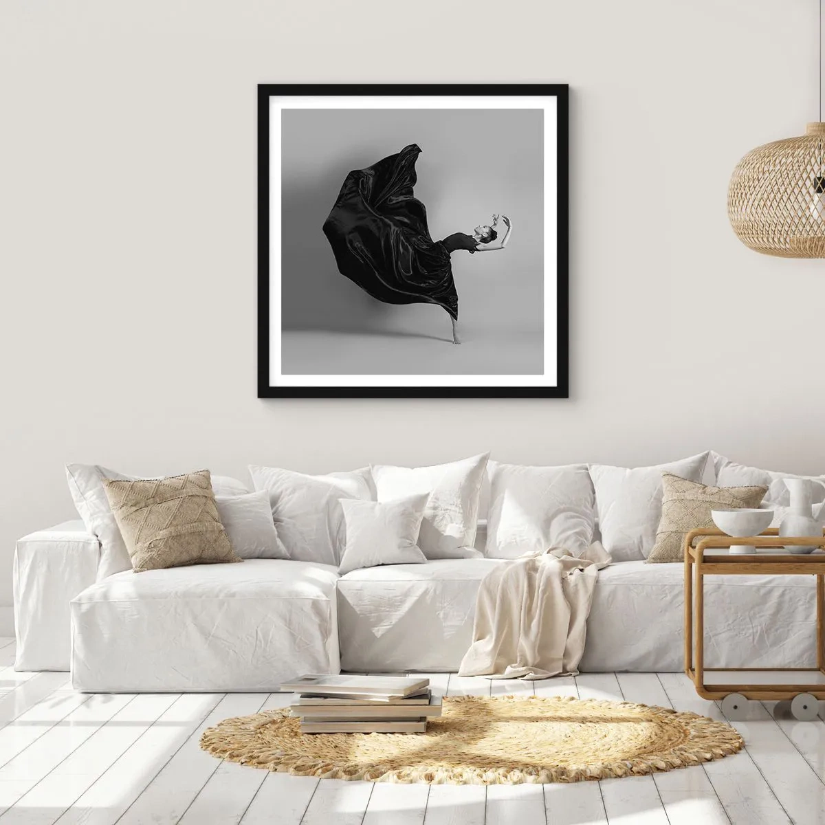Poster in een zwarte lijst - Gevleugeld door muziek - 30x30 cm