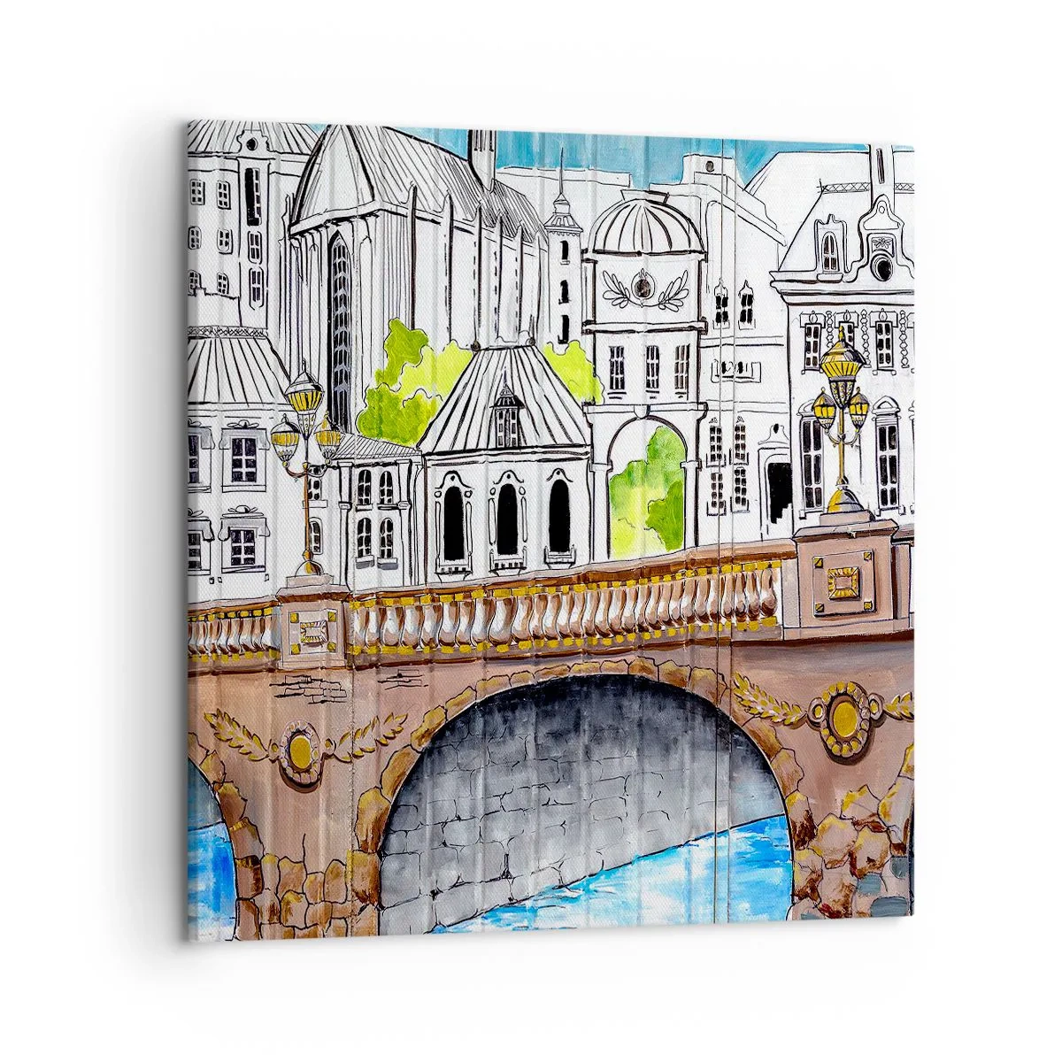 Schilderen op canvas - De stad als geschilderd - 50x50 cm