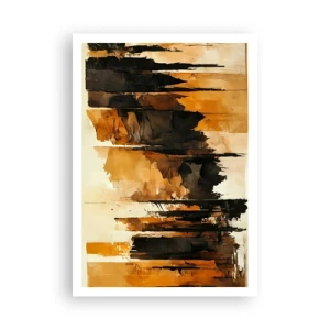 Poster - Harmonie van zwart en goud - 70x100 cm