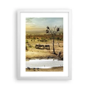 Poster in een witte lijst - "Er stroomde een rivier uit Eden …" - 30x40 cm