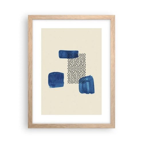 Een poster in een licht eiken lijst - Een abstract kwartet - 30x40 cm