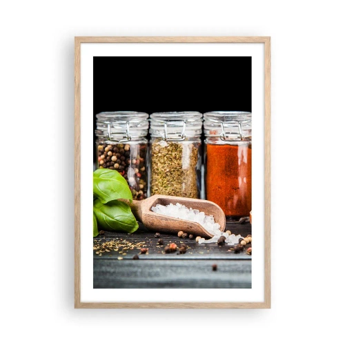 Een poster in een licht eiken lijst - Zodat het leven smaak heeft - 50x70 cm