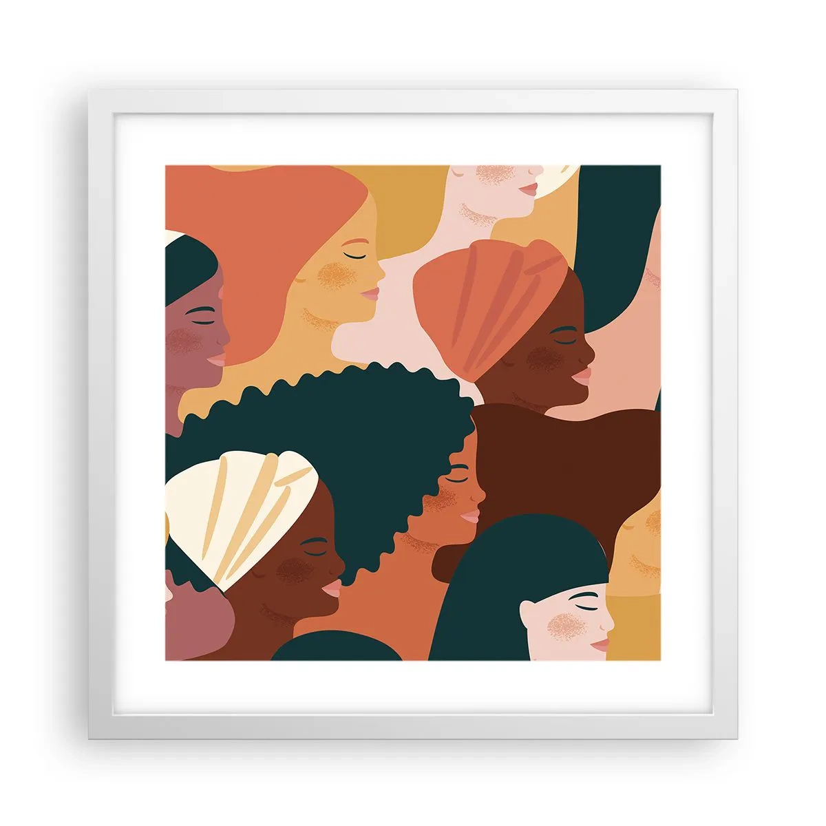 Poster in een witte lijst - Alleen vrouwelijkheid - 40x40 cm