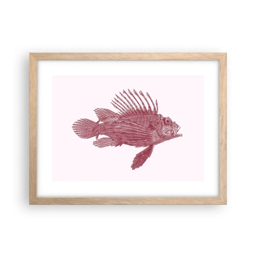 Een poster in een licht eiken lijst - Inwoner van exotische wateren - 40x30 cm