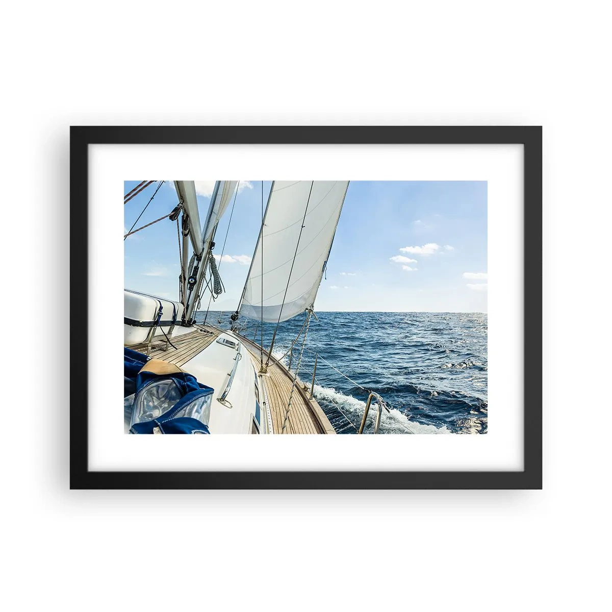Poster in een zwarte lijst - Ahoi, avontuur - 40x30 cm