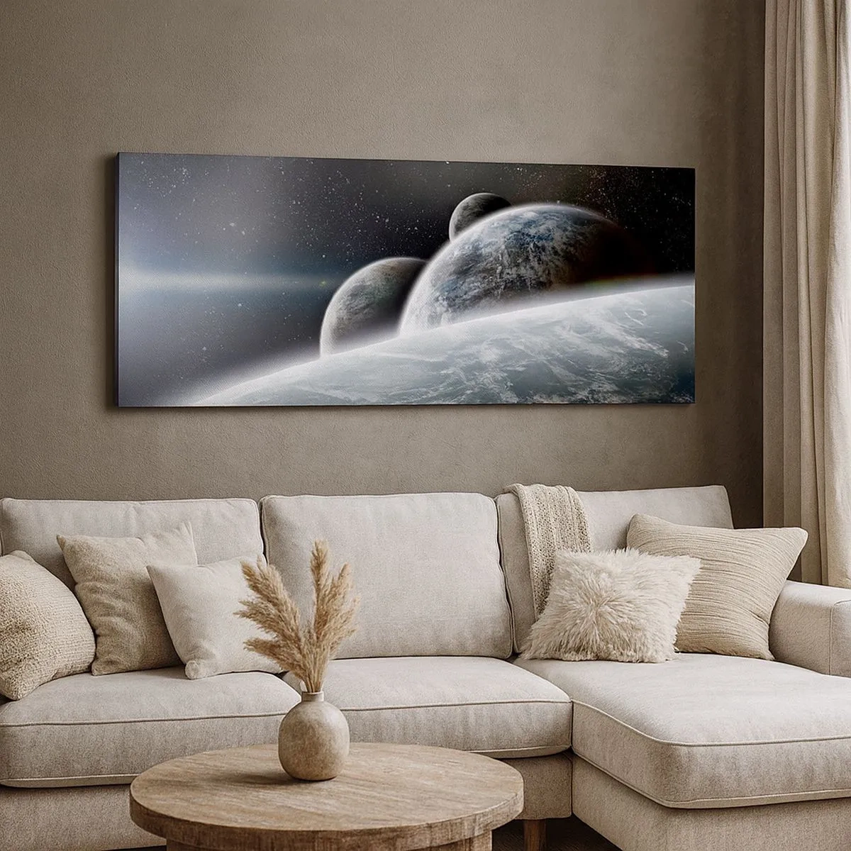Schilderen op canvas - Kosmische muziek van de sferen - 100x40 cm
