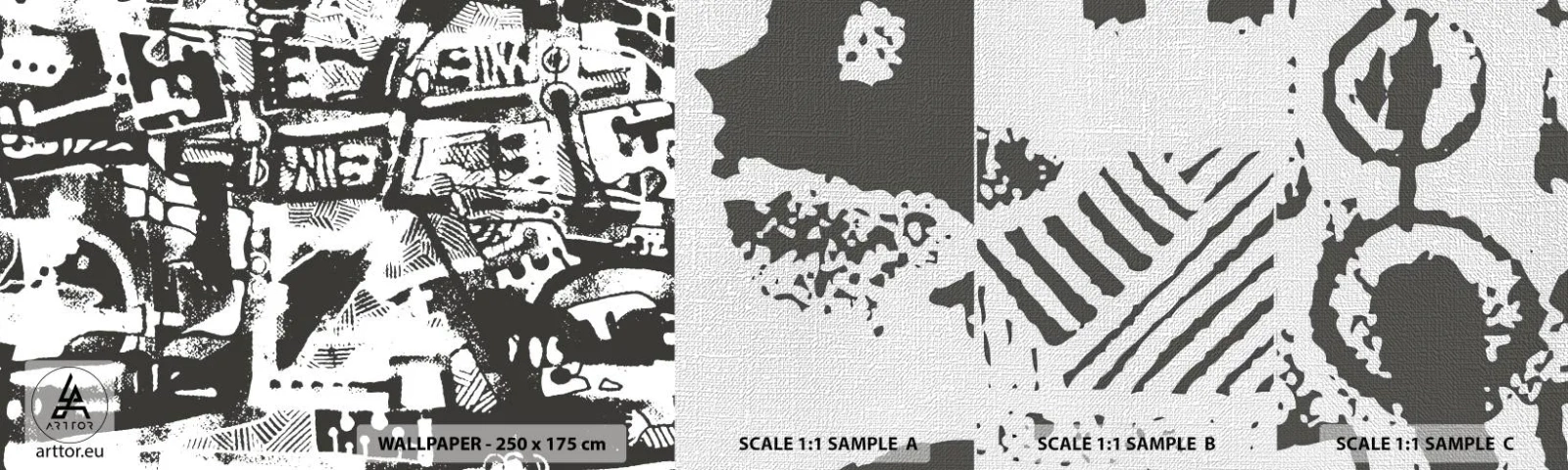 Fotobehang Monster Premium Canvas - Orde of chaos? - Abstractie, Grafisch, Deel - 100x30 cm