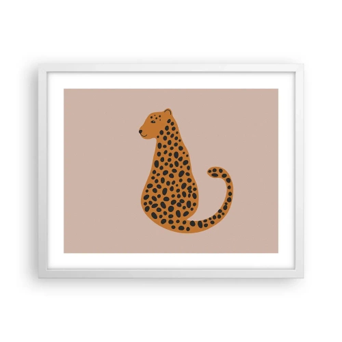 Poster in een witte lijst - Luipaardprint is een modieus print - 50x40 cm