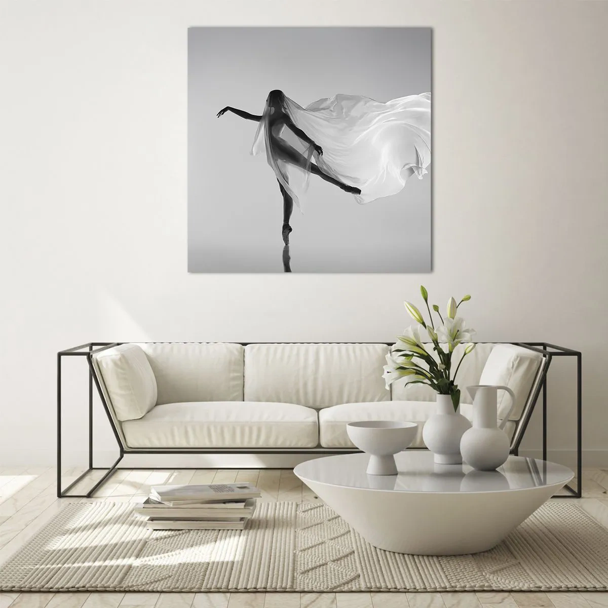 Schilderen op glas - Lichtheid en gratie - 50x50 cm