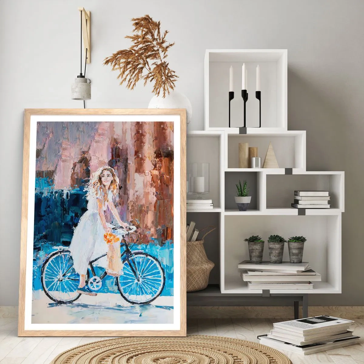 Een poster in een licht eiken lijst - Vreugde in de ochtend - 50x70 cm