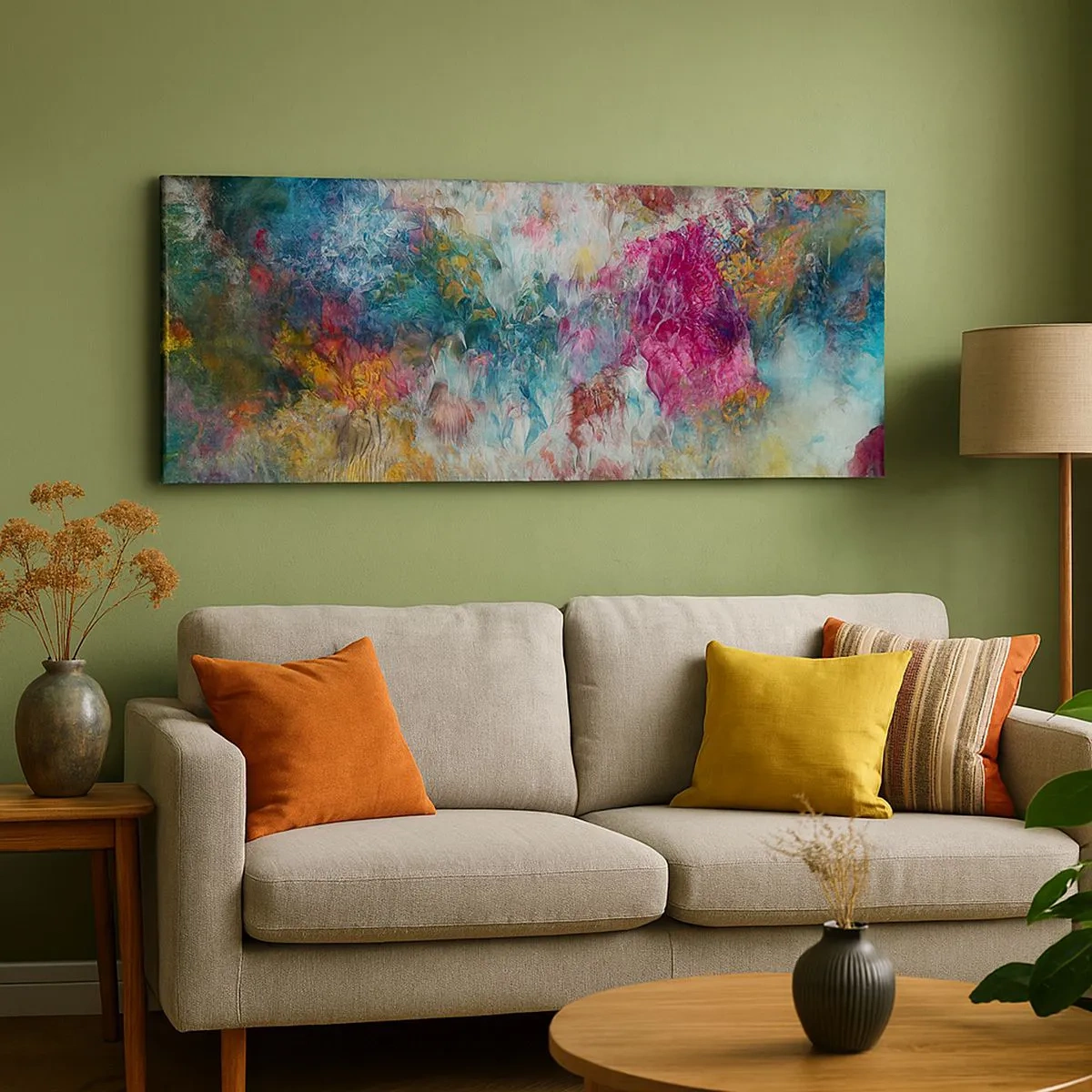 Schilderen op canvas - Volledig in bloei - 100x40 cm